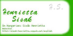 henrietta sisak business card